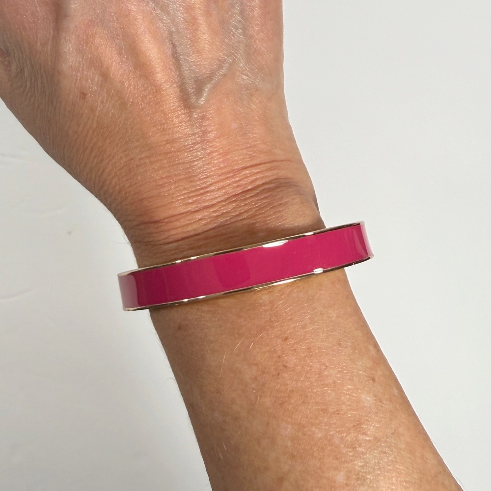 C. Wonder Bangle Bracelet Women's Pink Gold Tone Enamel Preppy Chic Jewelry